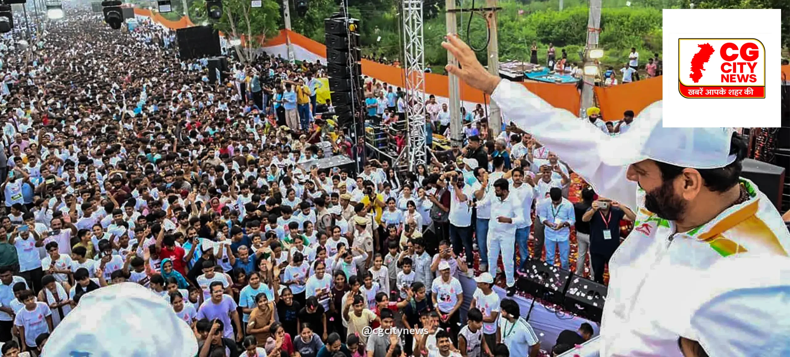 नशा मुक्त हरियाणा-खेल युक्त हरियाणा: सीएम ने मैराथन को दिखाई हरी झंडी, युवाओं से की नशा छोड़ने की अपील